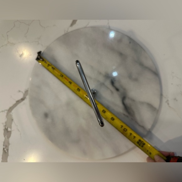 Vintage marble cake, dessert stand with silver handle - Picture 4 of 4